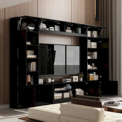 Wall Unit TV Stand with Bookshelves for TVs up to 70 , Modern Console