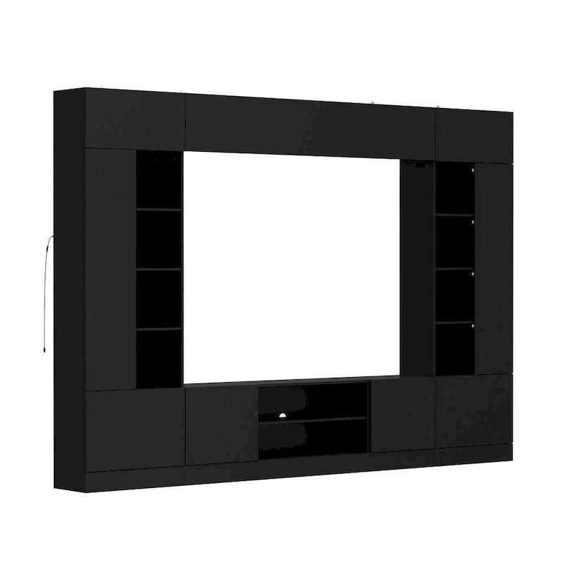 Wall Unit TV Stand with Bookshelves for TVs up to 70 , Modern Console