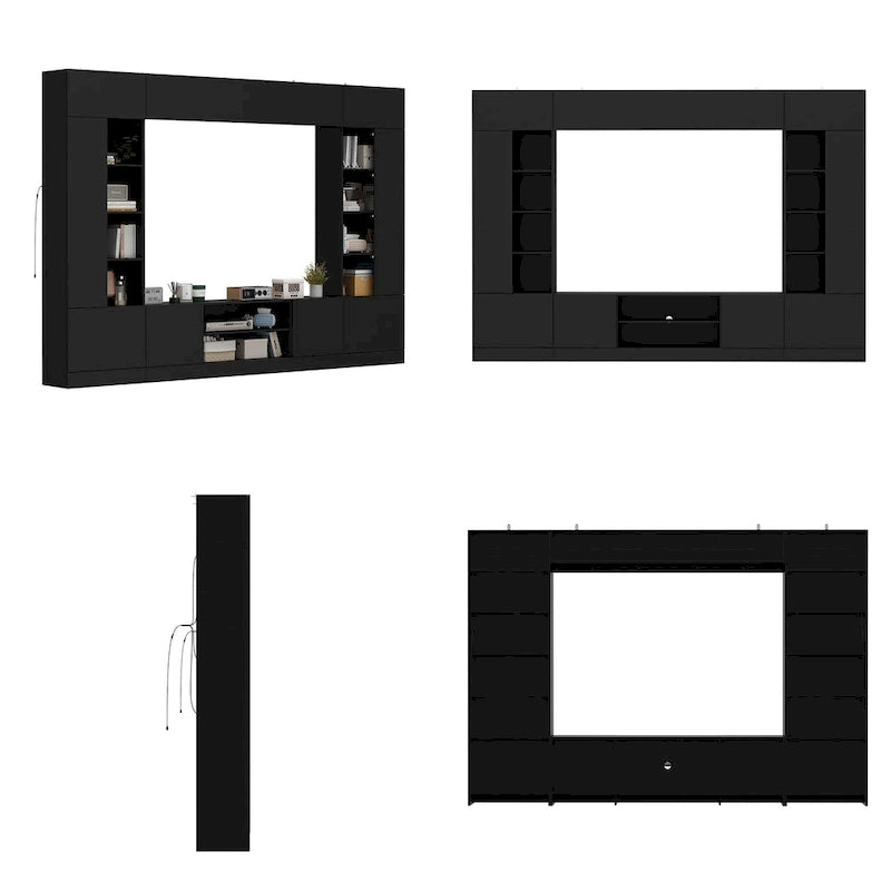 Wall Unit TV Stand with Bookshelves for TVs up to 70 , Modern Console