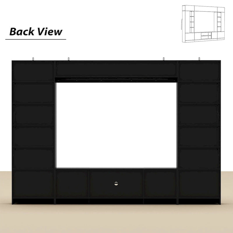 Wall Unit TV Stand with Bookshelves for TVs up to 70 , Modern Console
