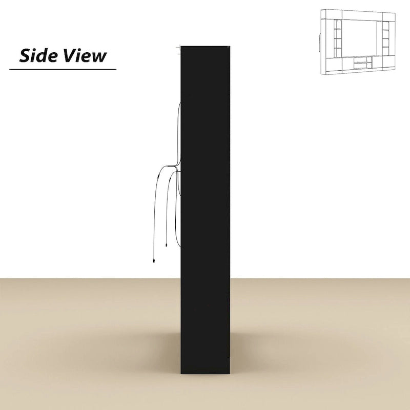 Wall Unit TV Stand with Bookshelves for TVs up to 70 , Modern Console