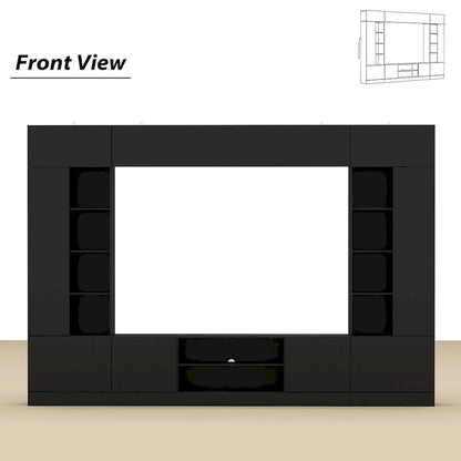 Wall Unit TV Stand with Bookshelves for TVs up to 70 , Modern Console