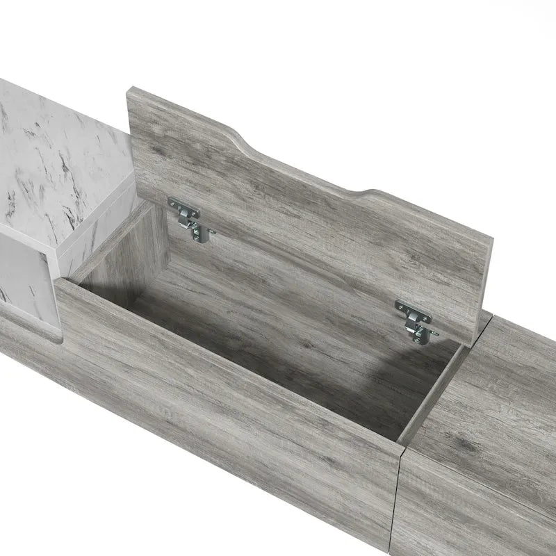 DH BASIC Contemporary 63-inch 1-Shelf Floating TV Console with Drawer and Lift-top Storage by Denhour