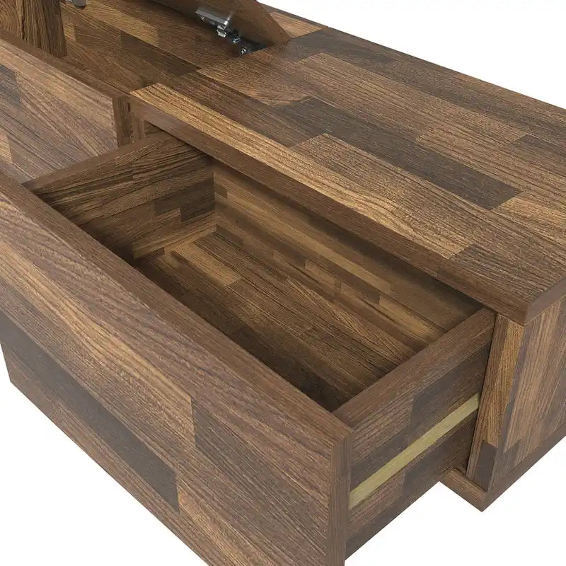 DH BASIC Contemporary 63-inch 1-Shelf Floating TV Console with Drawer and Lift-top Storage by Denhour