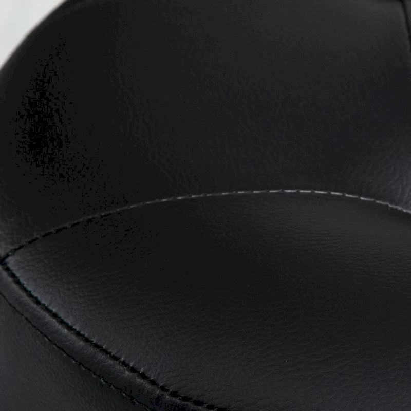 HOMCOM 360-deg Swivel Foot Stool Round PU Ottoman with Thick Sponge Padding and Solid Steel Base