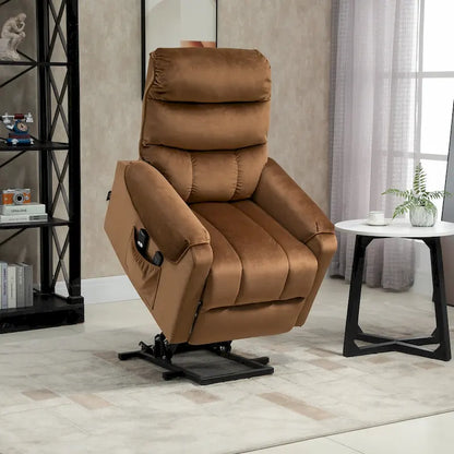 HOMCOM Electric Power Lift Recliner, Upholstered Vibration Massage Chair with Remote Control