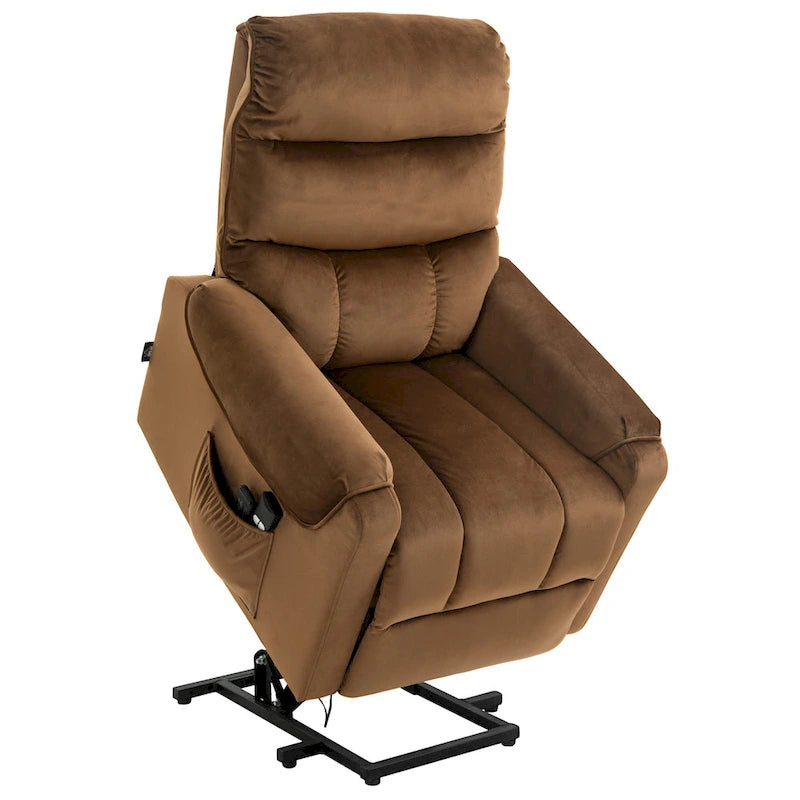 HOMCOM Electric Power Lift Recliner, Upholstered Vibration Massage Chair with Remote Control
