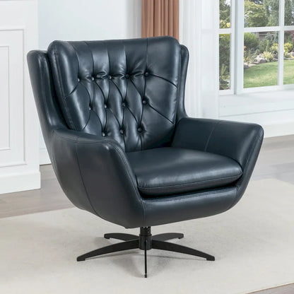 Cleveland Tufted Faux Leather Swivel Chair by Greyson Living