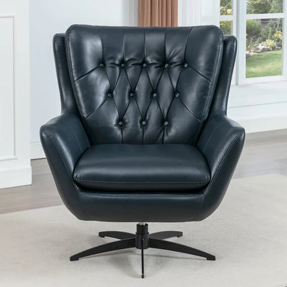 Cleveland Tufted Faux Leather Swivel Chair by Greyson Living