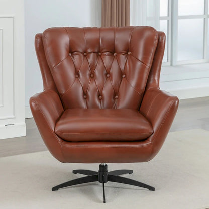 Cleveland Tufted Faux Leather Swivel Chair by Greyson Living