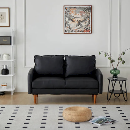 Faux leather 58  Square Arm Loveseat