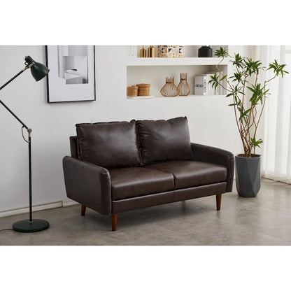 Faux leather 58  Square Arm Loveseat