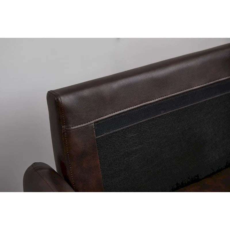 Faux leather 58  Square Arm Loveseat