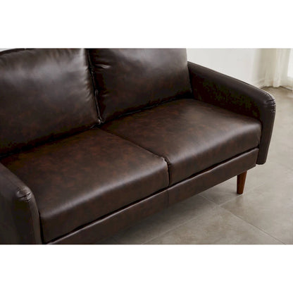 Faux leather 58  Square Arm Loveseat