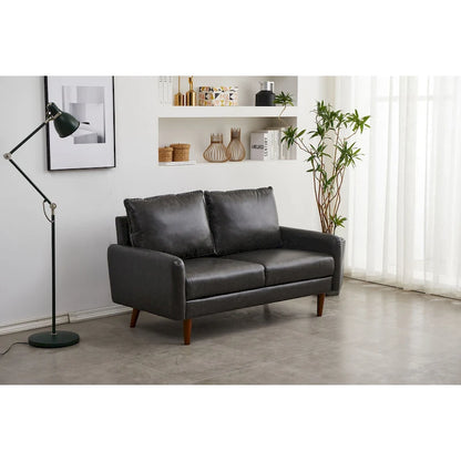 Faux leather 58  Square Arm Loveseat