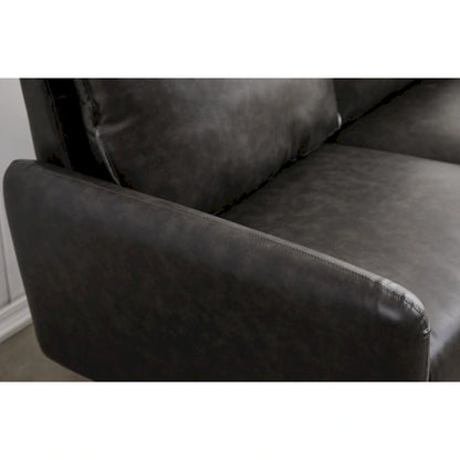 Faux leather 58  Square Arm Loveseat