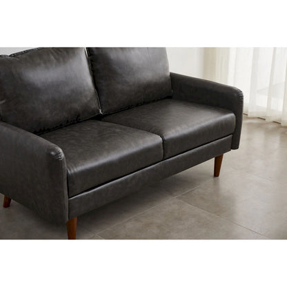Faux leather 58  Square Arm Loveseat
