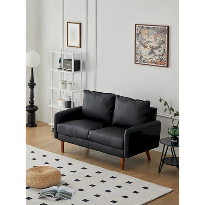 Faux leather 58  Square Arm Loveseat