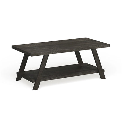 Roundhill Furniture The Gray Barn Cedar Ridge Contemporary Replicated Wood Shelf Coffee Table