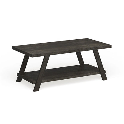 Roundhill Furniture The Gray Barn Cedar Ridge Contemporary Replicated Wood Shelf Coffee Table