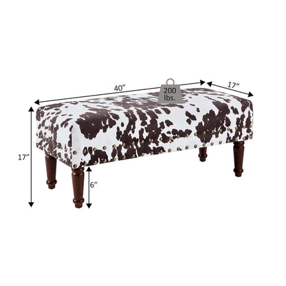Convenience Concepts Designs4Comfort Cow Print Bench with Nailheads