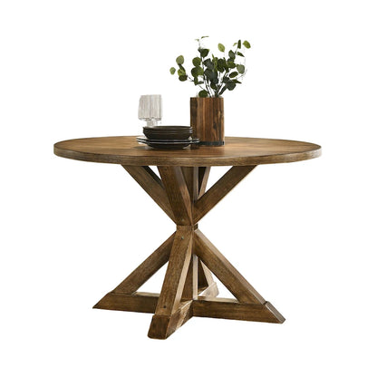 Roundhill Furniture Windvale Cross-Buck Base Dining Table