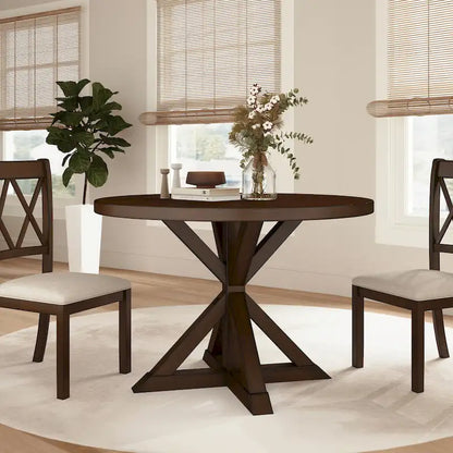Roundhill Furniture Windvale Cross-Buck Base Dining Table