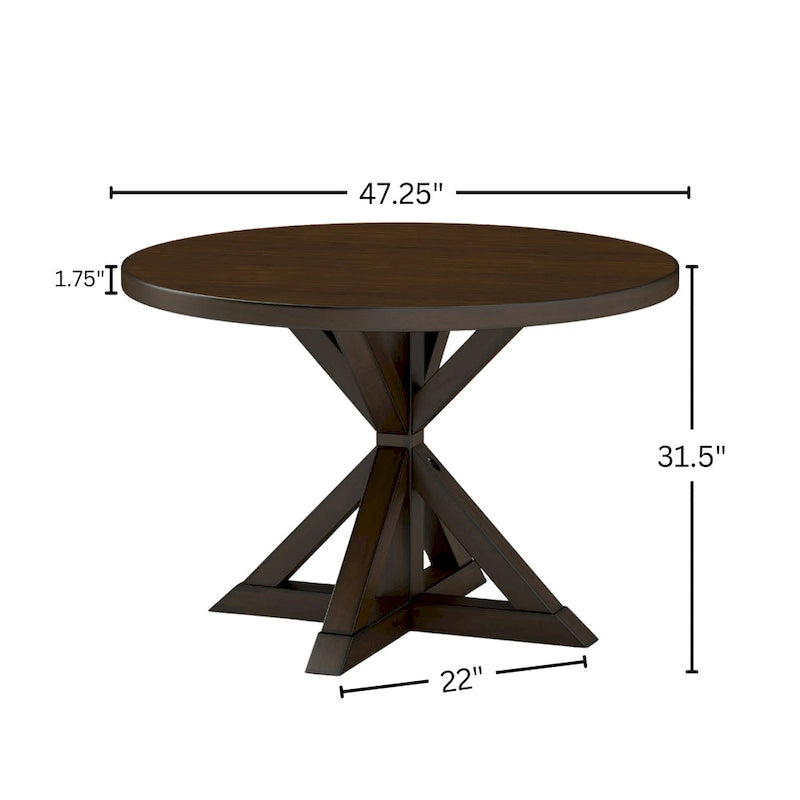 Roundhill Furniture Windvale Cross-Buck Base Dining Table