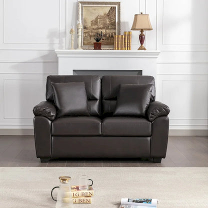 Morden Fort Upholstered Loveseats for Living Room,Two-Seater Sofa Faux Leather
