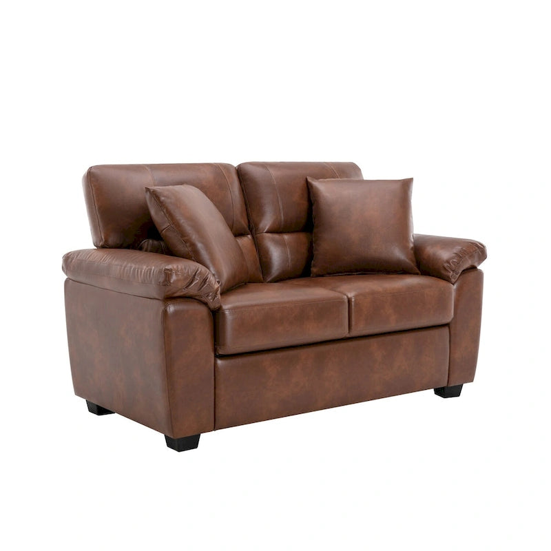 Morden Fort Upholstered Loveseats for Living Room,Two-Seater Sofa Faux Leather