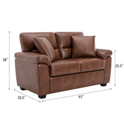 Morden Fort Upholstered Loveseats for Living Room,Two-Seater Sofa Faux Leather