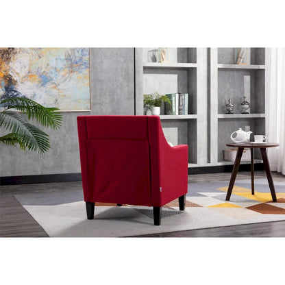 Linen Nailhead Accent Solid Wood Leg Living Room Armchair