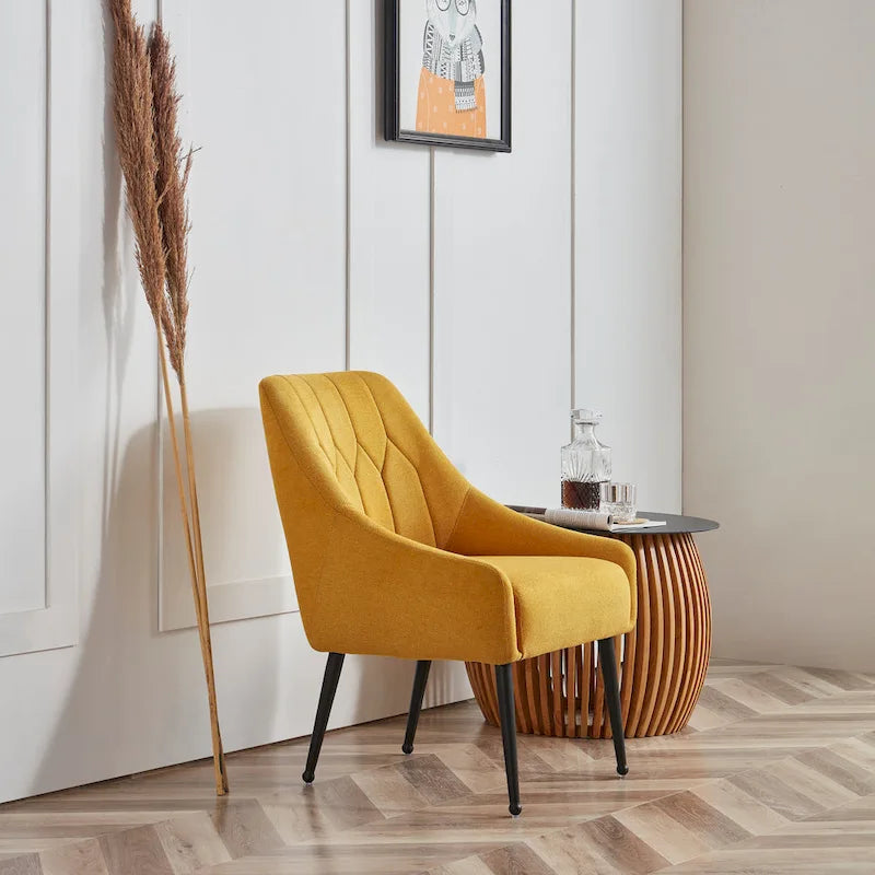 Corvus Abigail Upholstered Accent Chair with Metal Legs