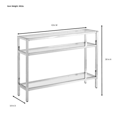 Carolina Living Chrysalis 3 Tier Glass Top Console Table - Gold