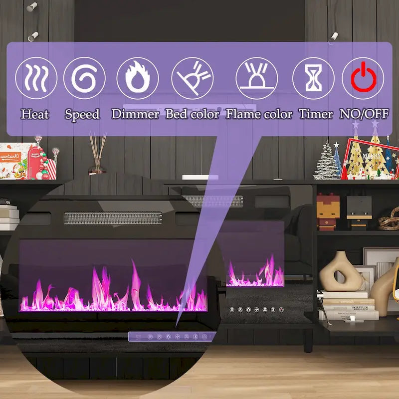 Fireplace TV Stand Electric Fireplace TV Console w/Remote Control