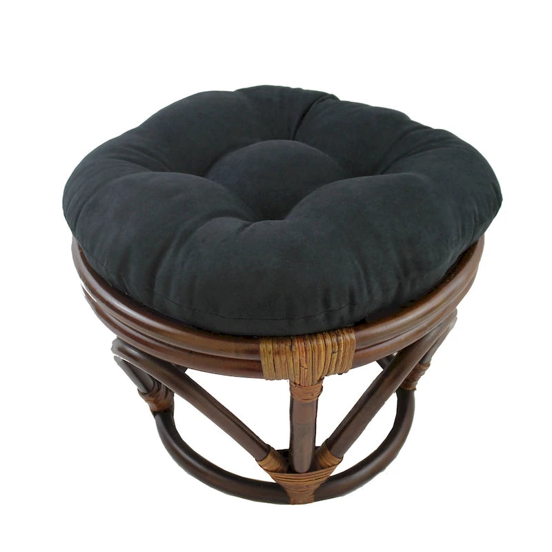 Bali 18-inch Footstool with Microsuede Cushion