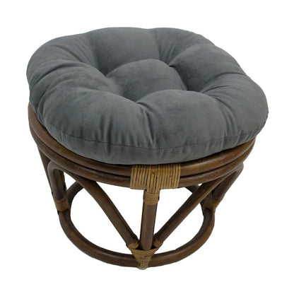 Bali 18-inch Footstool with Microsuede Cushion
