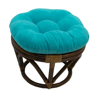 Bali 18-inch Footstool with Microsuede Cushion