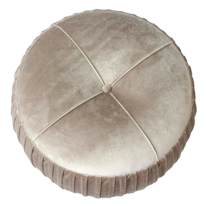 Helena Velvet Round Ottoman
