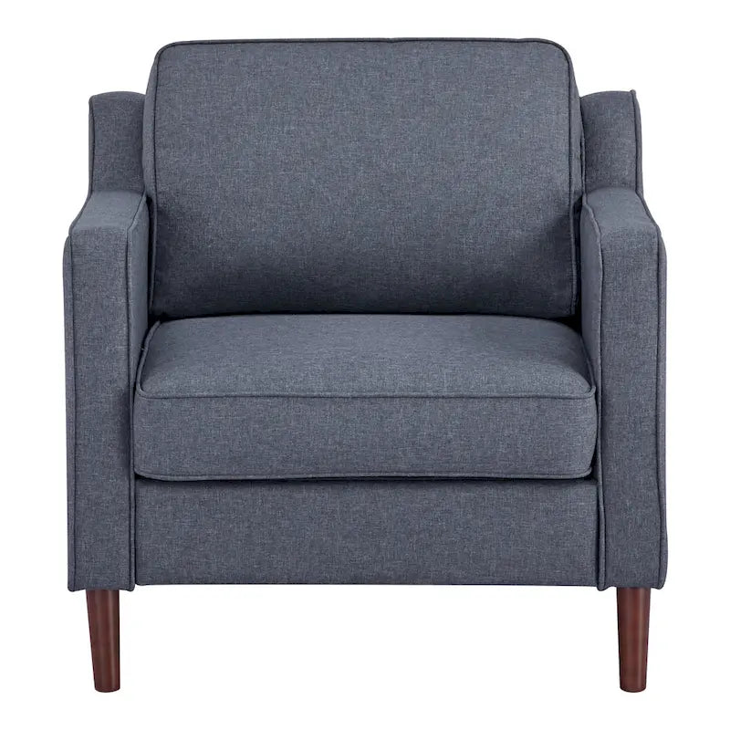 Sedona Modern Accent Chair, Faux Linen / Vegan Leather Armchair
