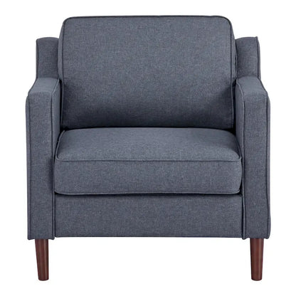 Sedona Modern Accent Chair, Faux Linen / Vegan Leather Armchair