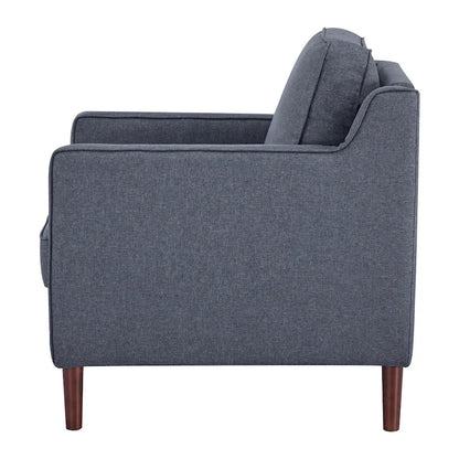 Sedona Modern Accent Chair, Faux Linen / Vegan Leather Armchair