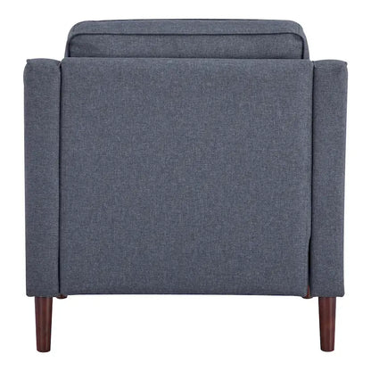 Sedona Modern Accent Chair, Faux Linen / Vegan Leather Armchair