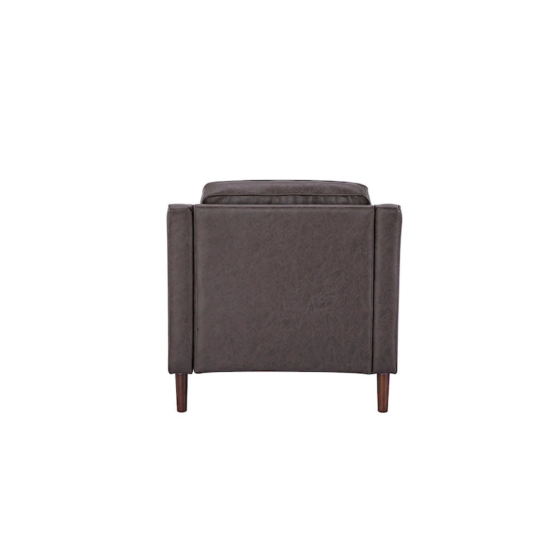 Sedona Modern Accent Chair, Faux Linen / Vegan Leather Armchair