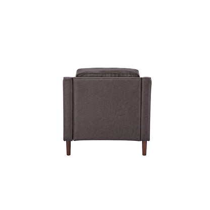 Sedona Modern Accent Chair, Faux Linen / Vegan Leather Armchair