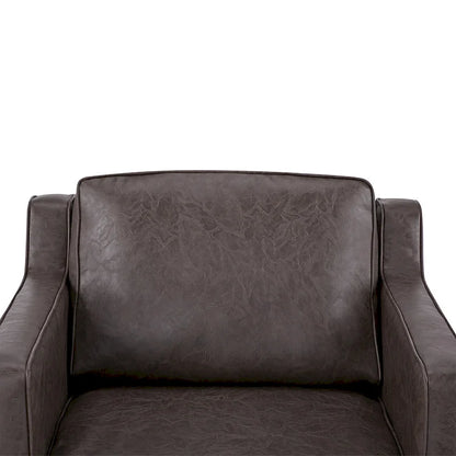 Sedona Modern Accent Chair, Faux Linen / Vegan Leather Armchair