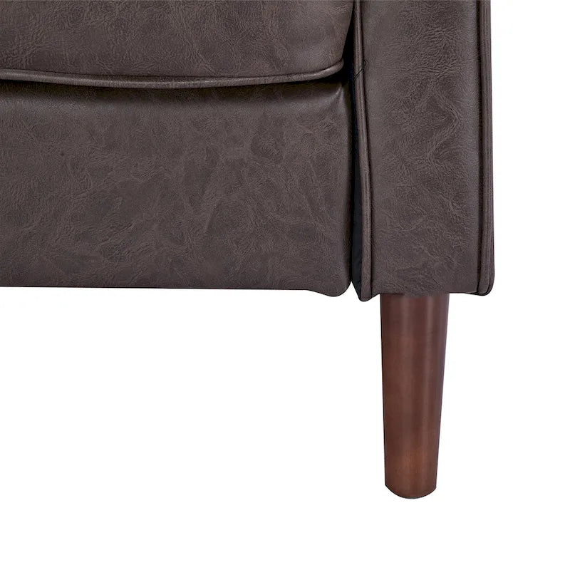 Sedona Modern Accent Chair, Faux Linen / Vegan Leather Armchair
