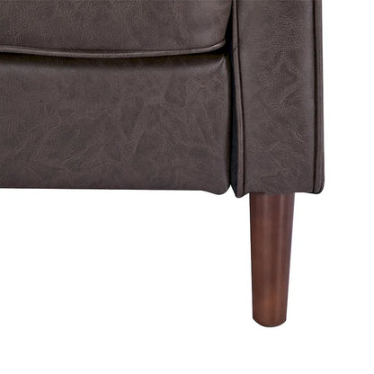 Sedona Modern Accent Chair, Faux Linen / Vegan Leather Armchair