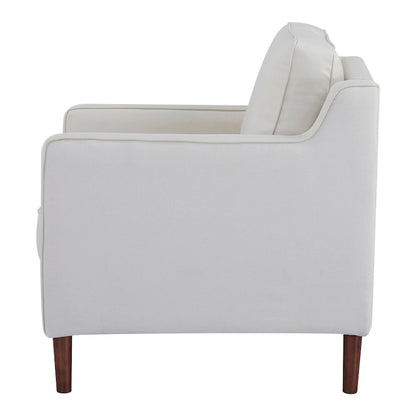 Sedona Modern Accent Chair, Faux Linen / Vegan Leather Armchair