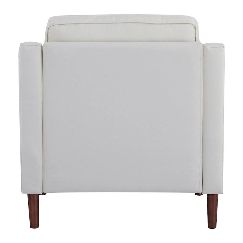 Sedona Modern Accent Chair, Faux Linen / Vegan Leather Armchair